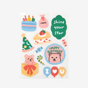 Dailylike Removable Sticker 12 Party Bear - H ART