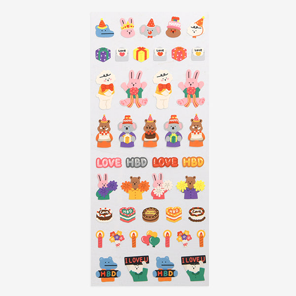 Dailylike Diary Removable Seal Sticker 38 Birthday - H ART