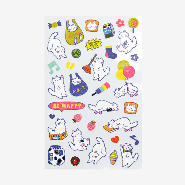 Dailylike Line Hologram Sticker 06 Kitty Cat - H ART