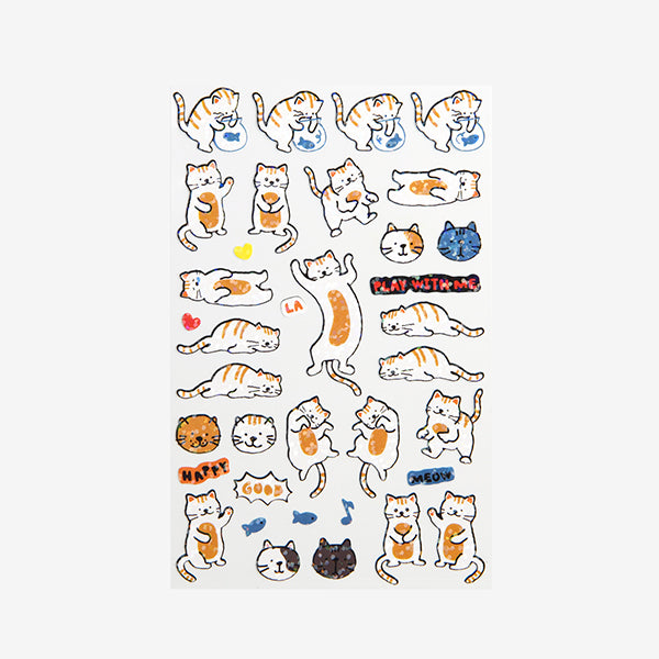 Dailylike Line Hologram Sticker 13 Marmalade Cat - H ART