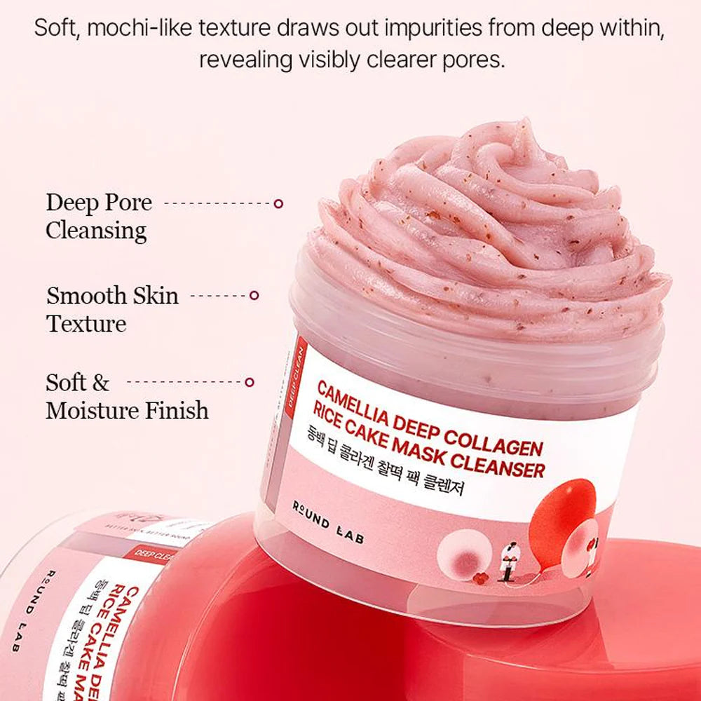 Round Lab Camellia Deep Collagen Rice Cake Mask Cleanser 100mL