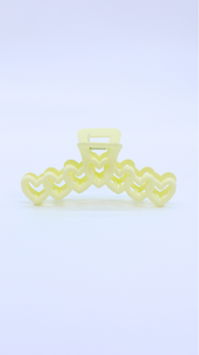 H ART Tulip Heart Hair Claw Clip White