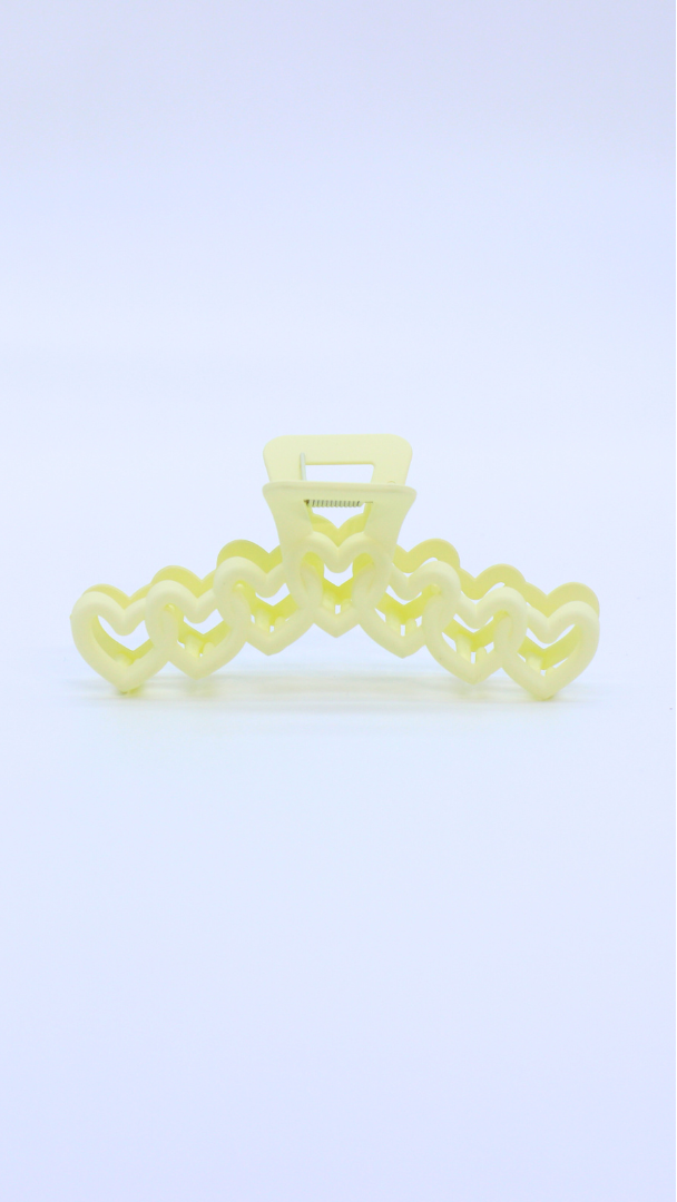 H ART Tulip Heart Hair Claw Clip White