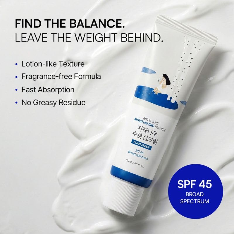ROUND LAB Birch Moisturizing Sunscreen UVLock SPF 45+ Broad Spectrum 50mL