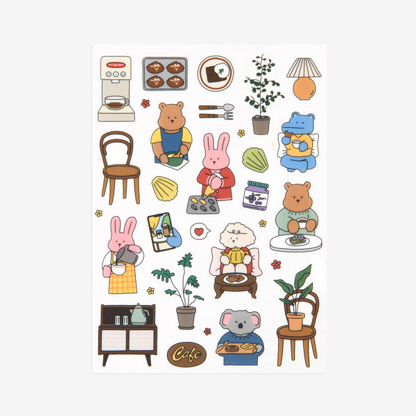 Dailylike Clear Removable Sticker 07 Home Cafe - H ART