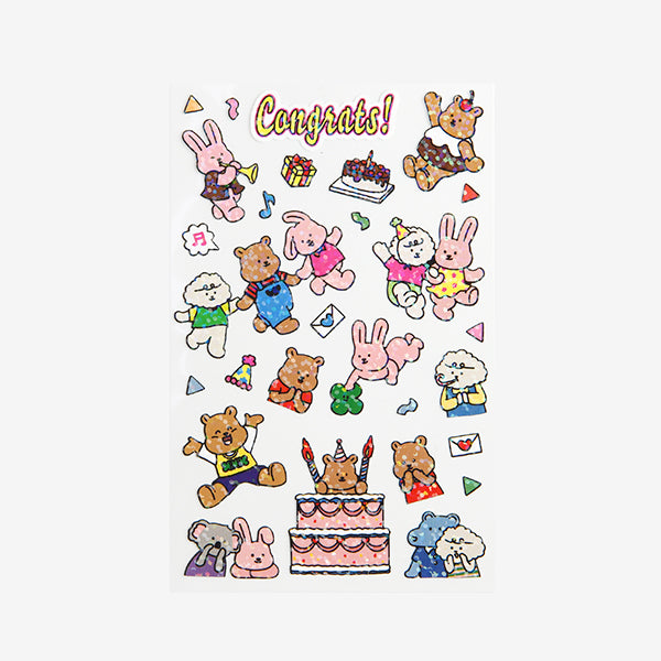 Dailylike Line Hologram Sticker 12 Party My Buddy - H ART