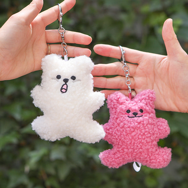 Dailylike Fried Bear Toy Keyring 01 Pink
