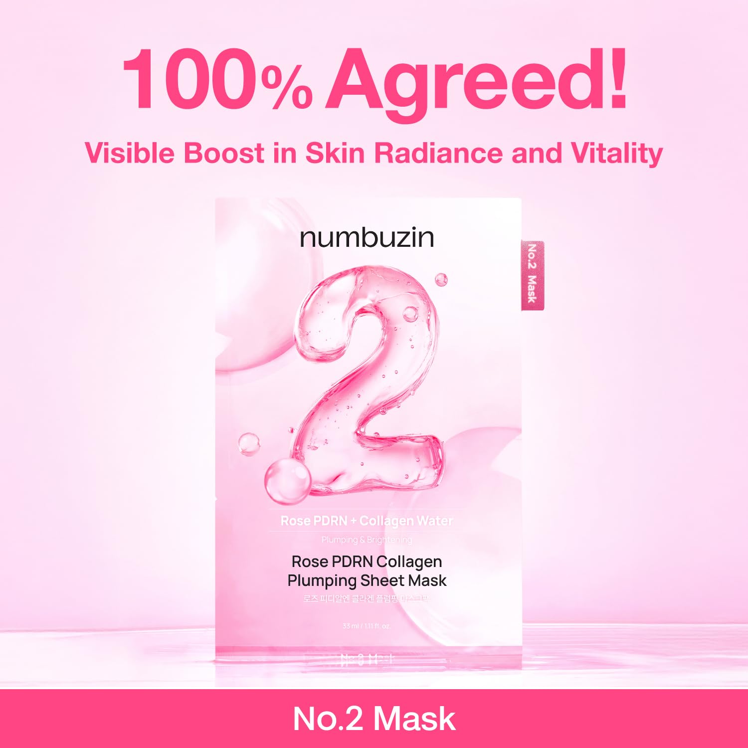 numbuzin No.2 Rose PDRN Collagen Plumping Mask 1EA