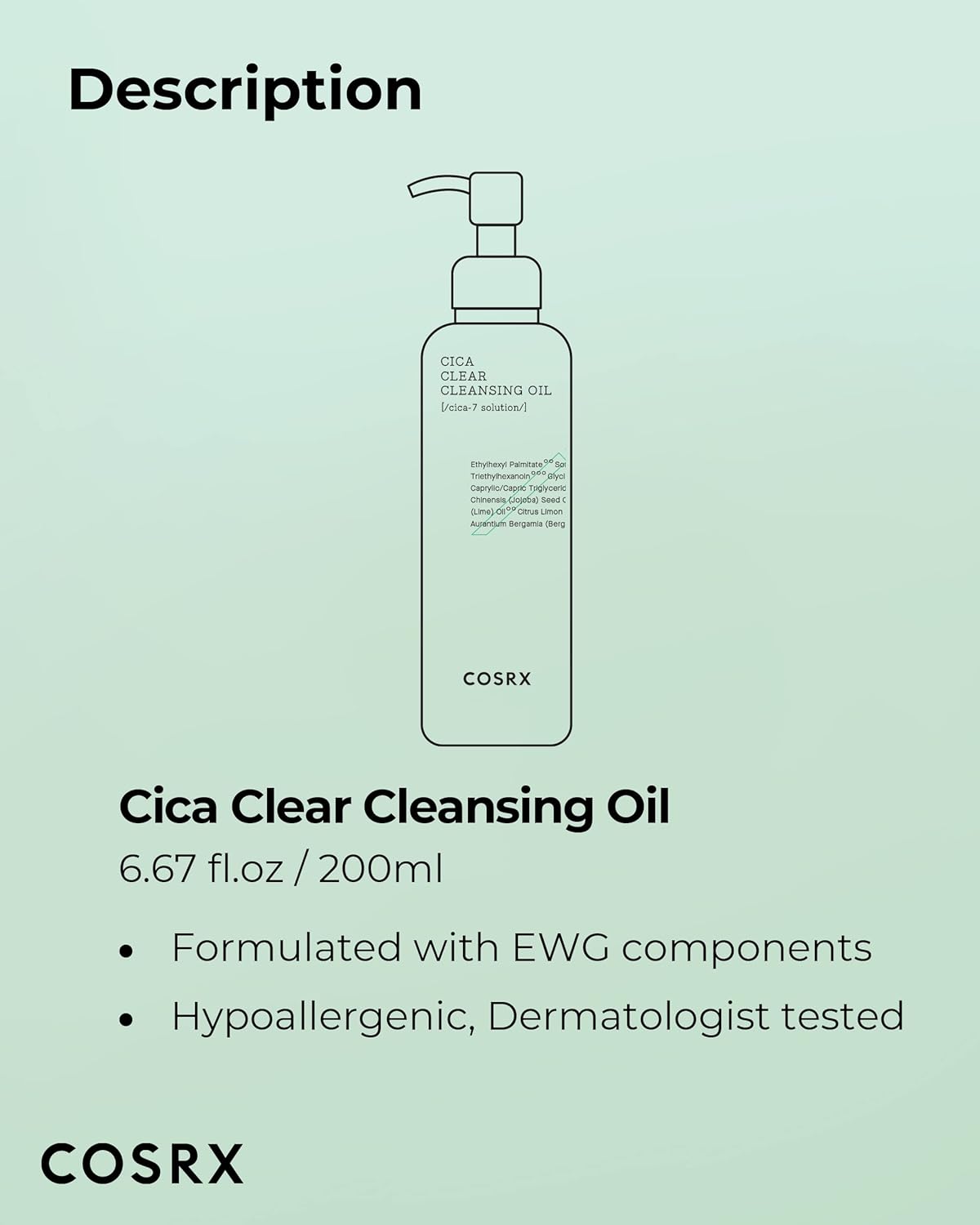 COSRX Pure Fit Cica Clear Cleansing Oil 200ml - H ART