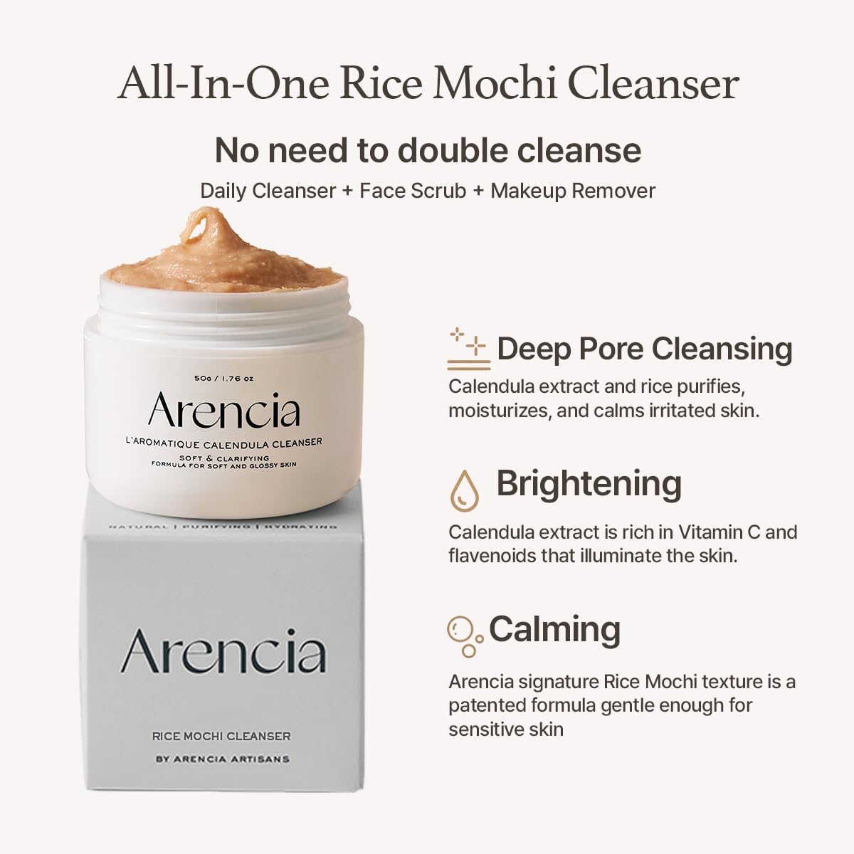 ARENCIA Fresh Calendula Rice Mochi Cleanser 120g - H ART