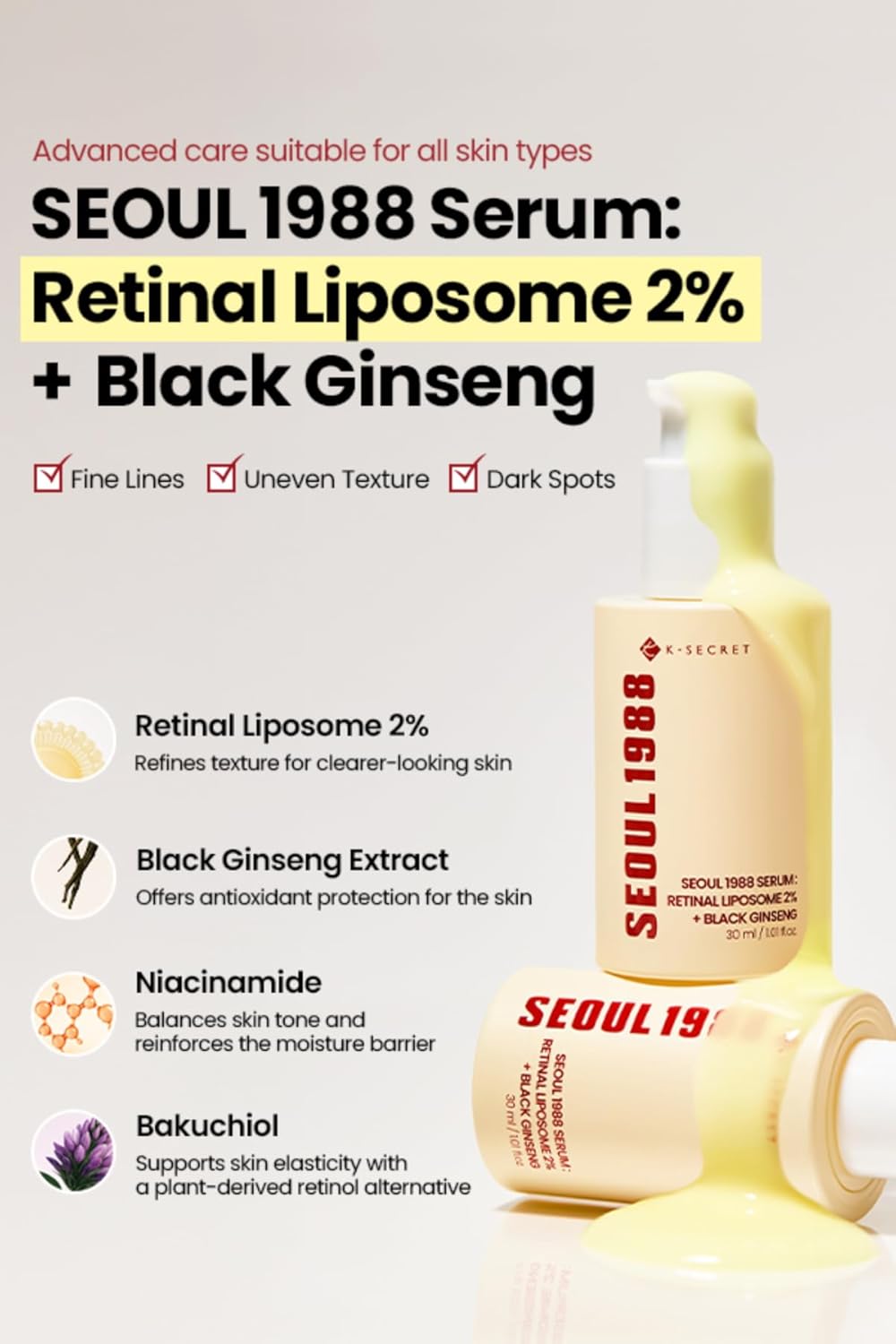 KSECRET Retinal Liposome 2% + Black Ginseng 30mL