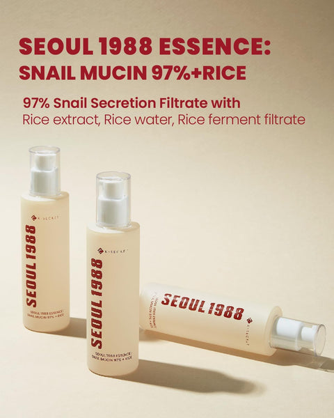 KSECRET Seoul 1988 Essence: Snail Mucin 97% + Rice 100ml - H ART