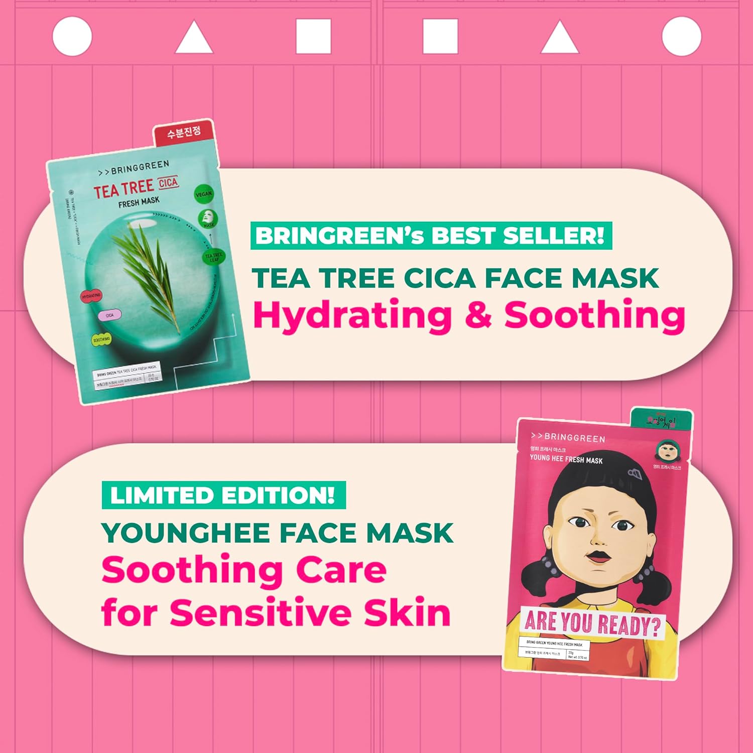 BRING GREEN NETFLIX/Global Tea Tree Cica 5EA & Young Hee Fresh Mask 5EA - H ART