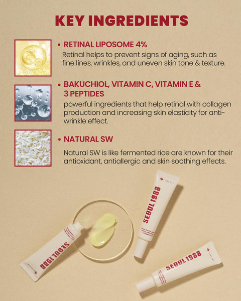 KSECRET Seoul 1988 Eye Cream: Retinal Liposome 4% + Fermented Bean 30ml
