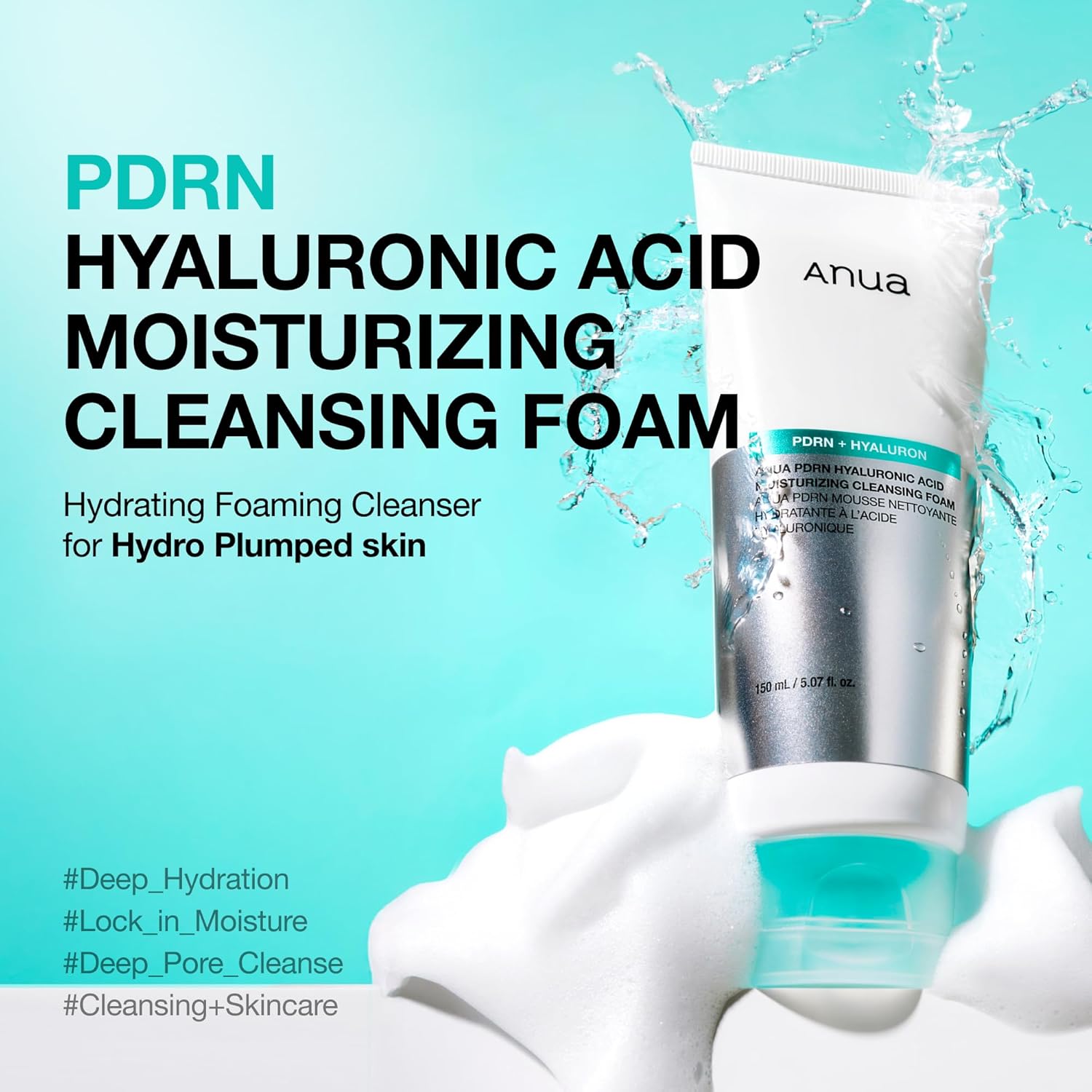 ANUA PDRN Hyaluronic Acid Moisturizing Cleansing Foam 150mL