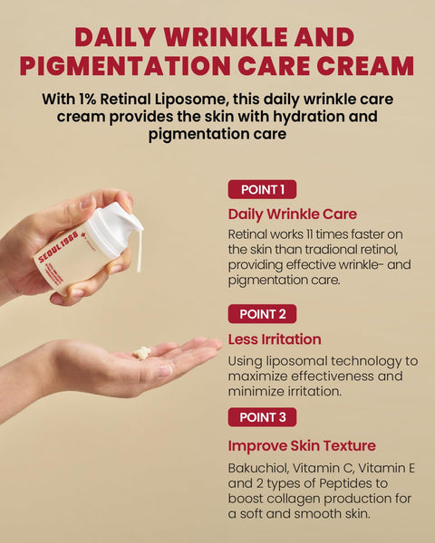 KSECRET Seoul 1988 Cream: Retinal Liposome 1% + Fermented Rice 50ml - H ART
