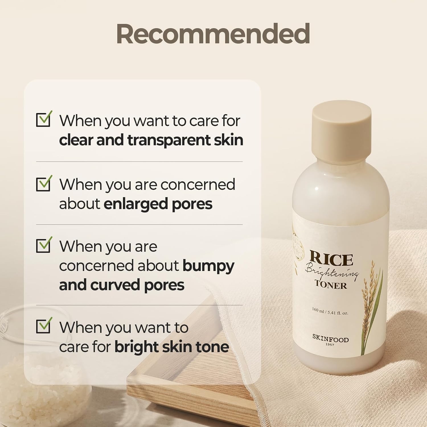 SKINFOOD Rice Brightening Toner 160mL