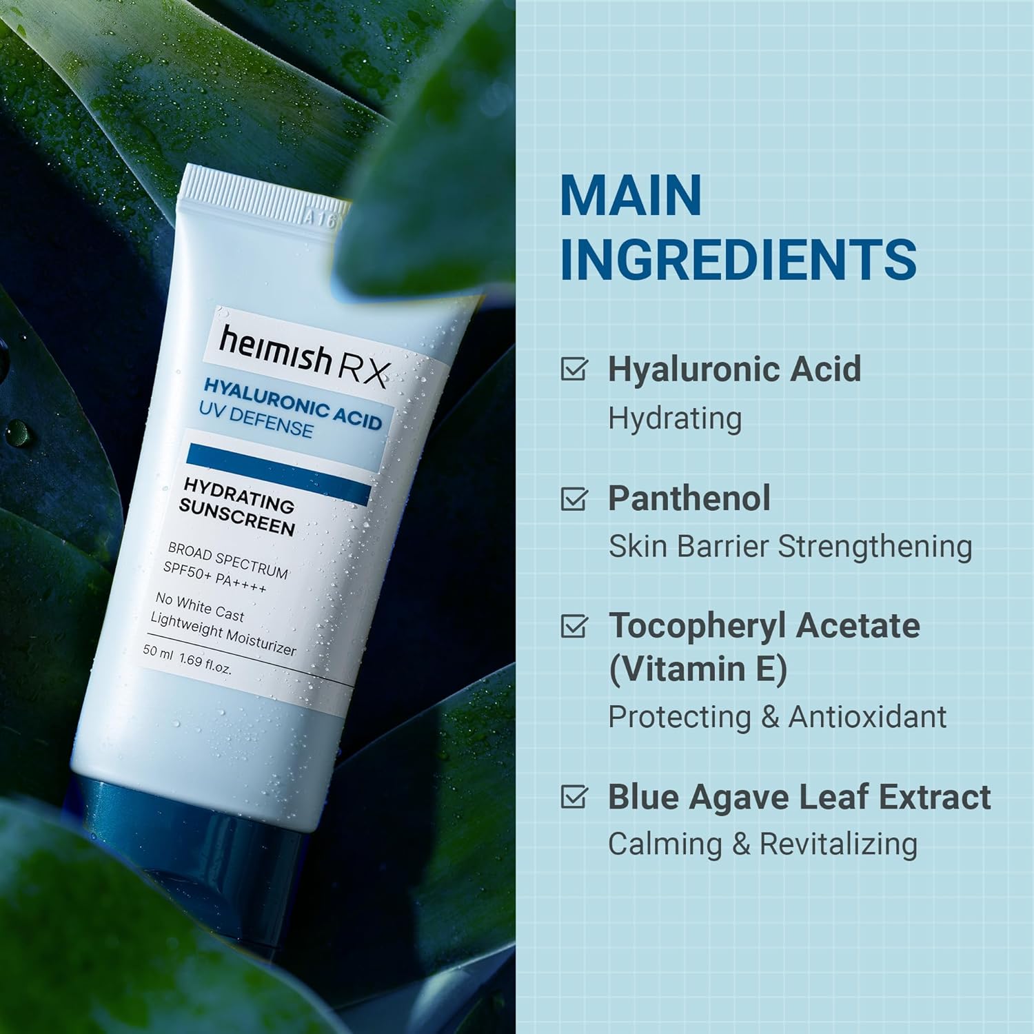 HEIMISH RX Hyaluronic Acid Hydrating Sunscreen SPF50+ PA++++ 50ml
