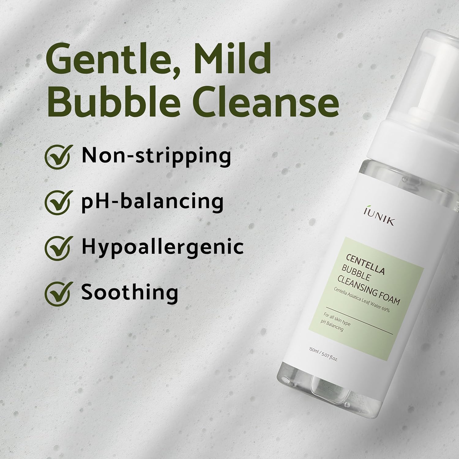 IUNIK Centella Bubble Cleansing Foam 150ml - H ART