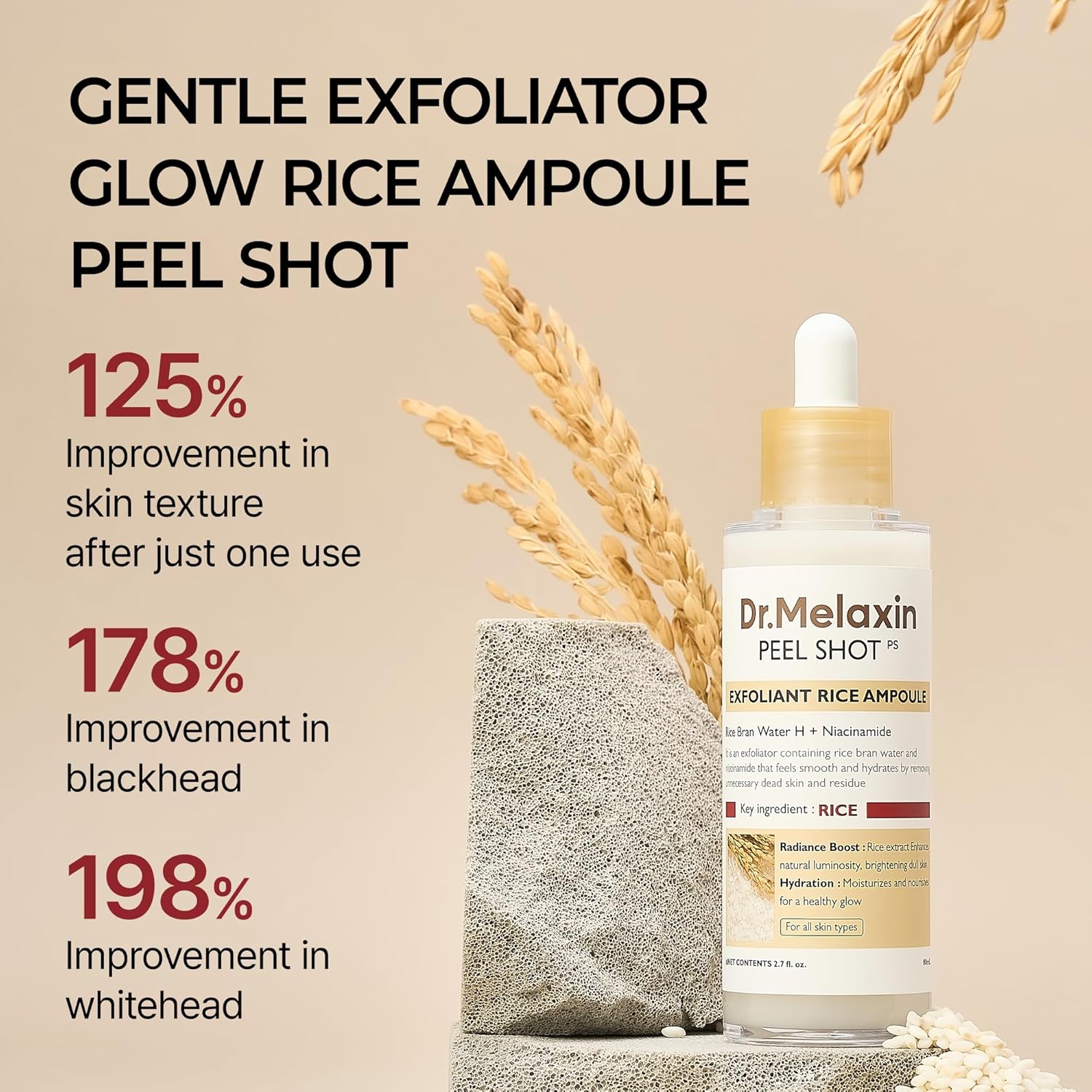 Dr.Melaxin Peel Shot Exfoliating White Rice Ampoule 80ml
