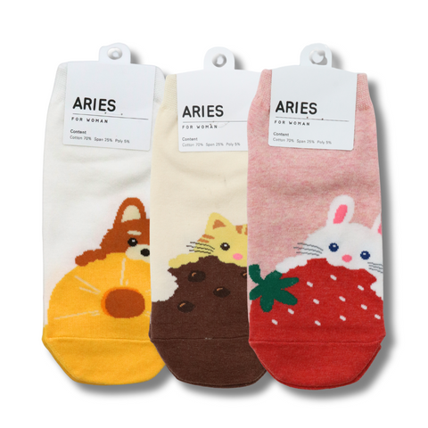 Aries Fruit Bite Ankle Socks - 3 Types