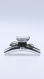 H ART Bow Heart Hair Claw Black