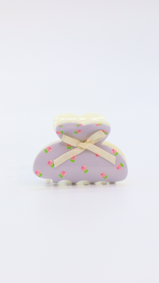 H ART Floral Cream Hair Clip Purple