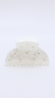 H ART Rhinestone Hair Clip White
