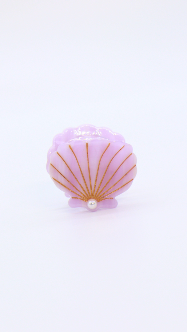 H ART Summer Pearl Shell Hair Clip Pink