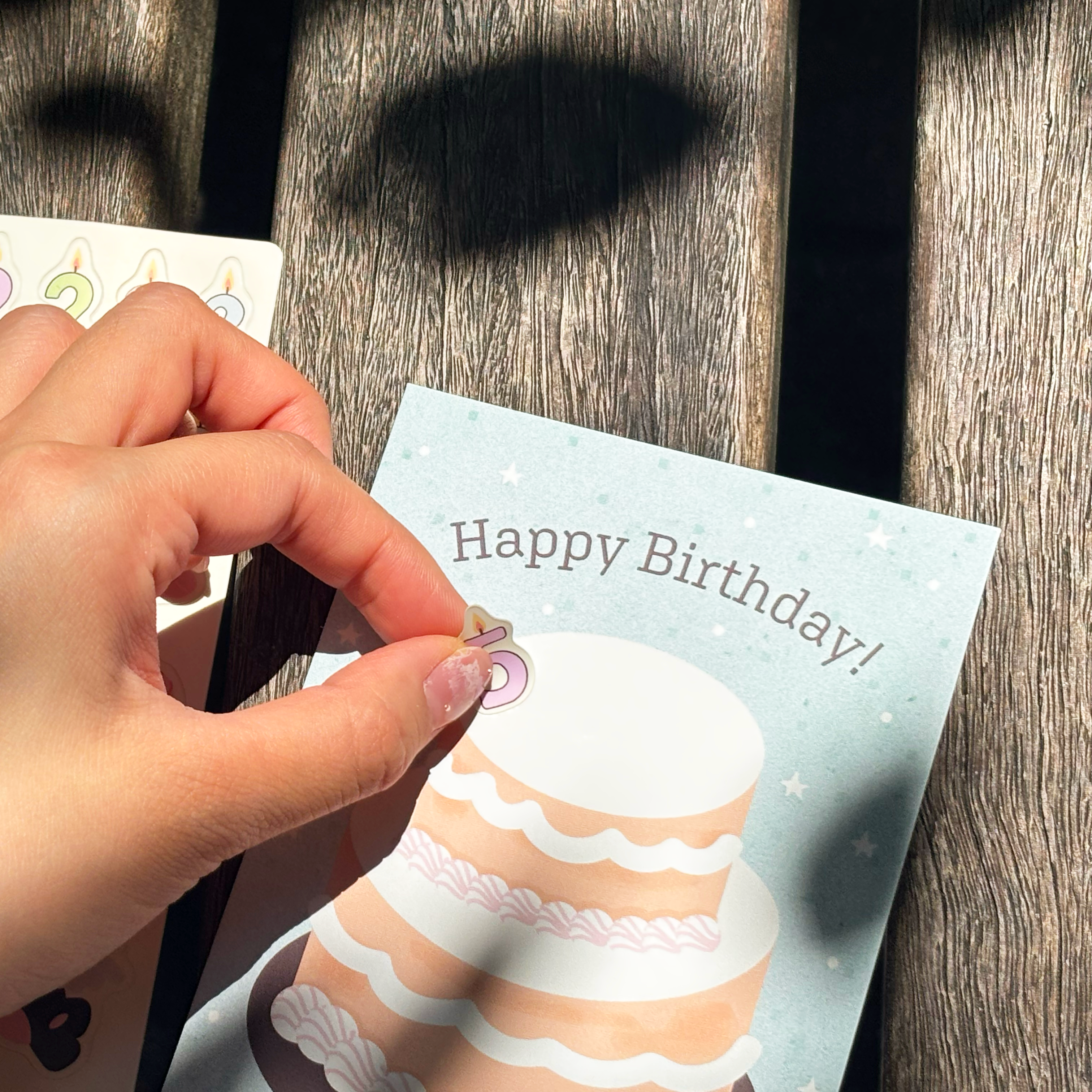 H ART DIY Sticker Card - Birthday Cake