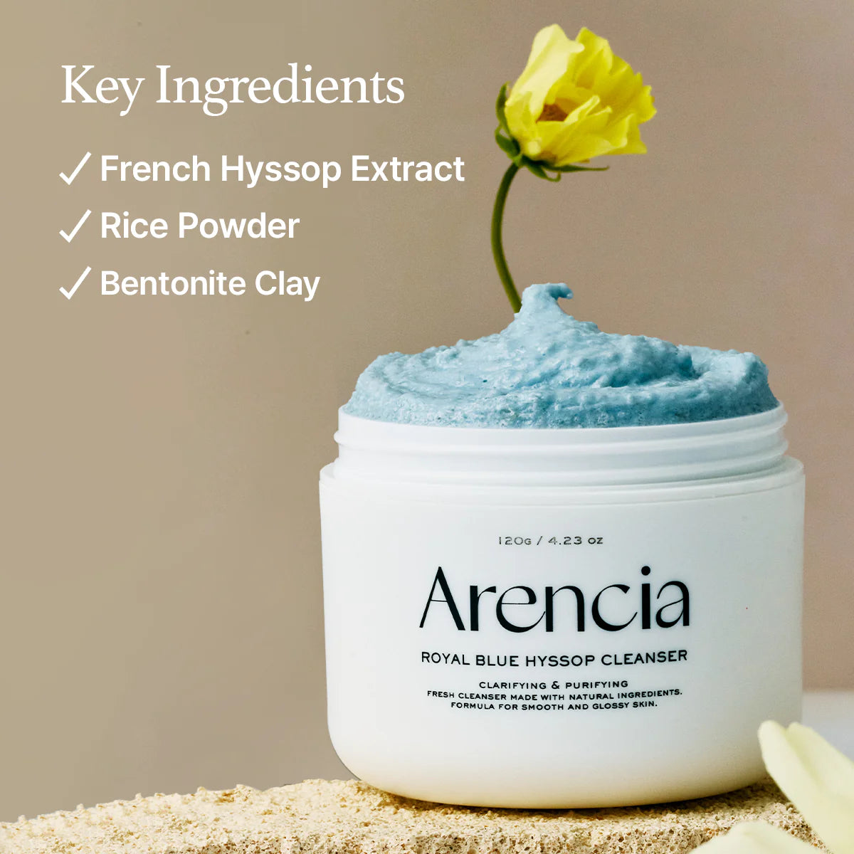 ARENCIA Royal Blue Hyssop Rice Mochi Cleanser 120g - H ART