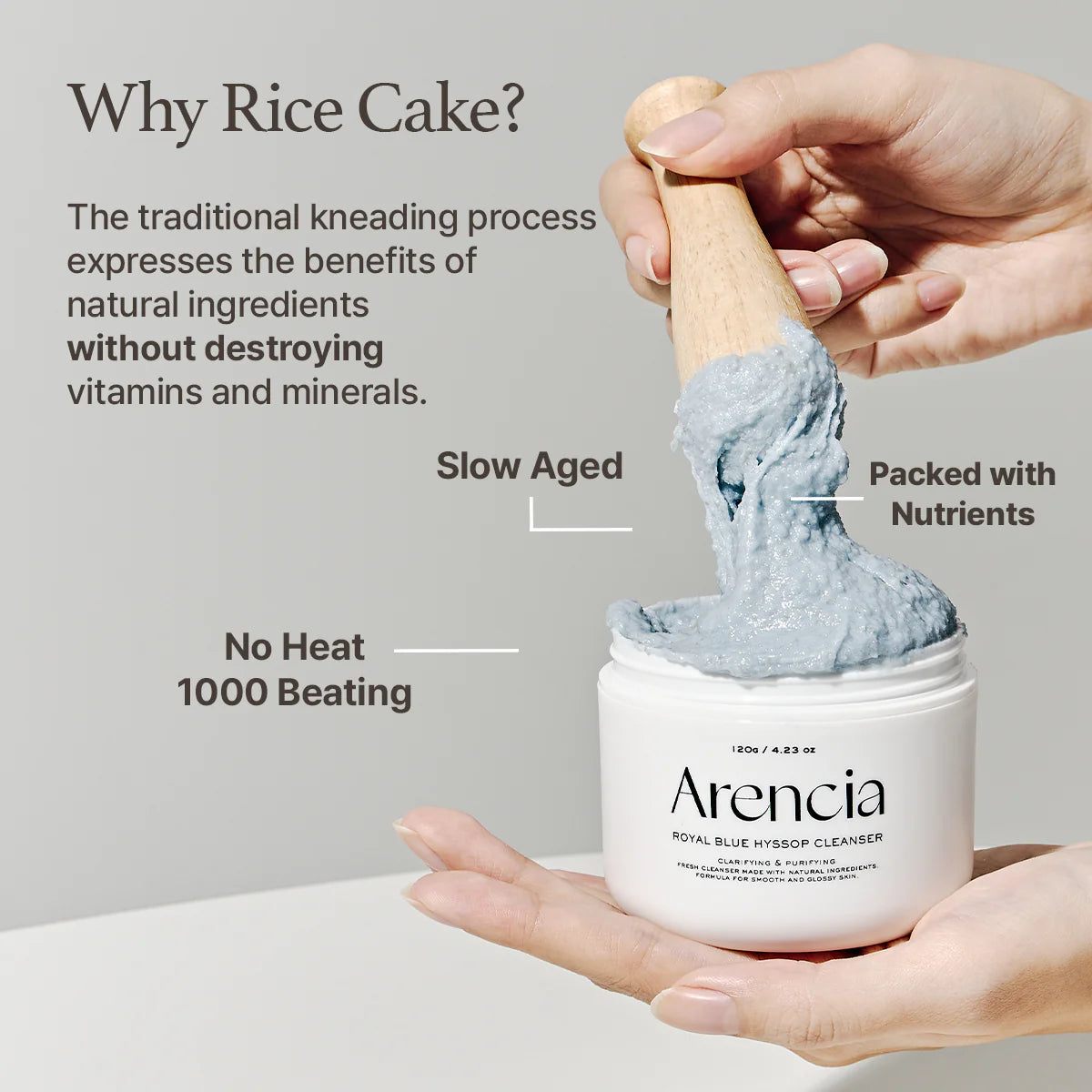 ARENCIA Royal Blue Hyssop Rice Mochi Cleanser 120g - H ART