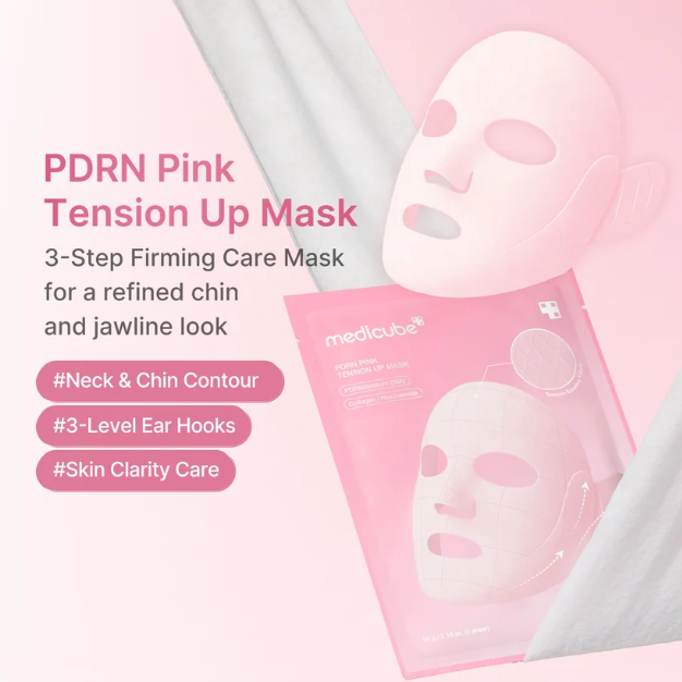 Medicube PDRN Pink Tension Up Mask 4EA (V-Line up Band)