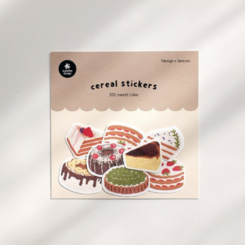 Suaterlier Design Cereal Stickers - Sweet Cake