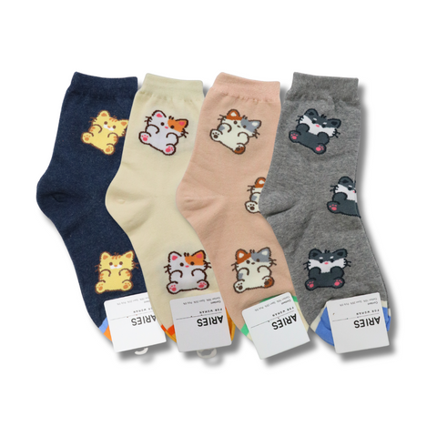 Aries Kitty Long Crew Socks - 4 Colors