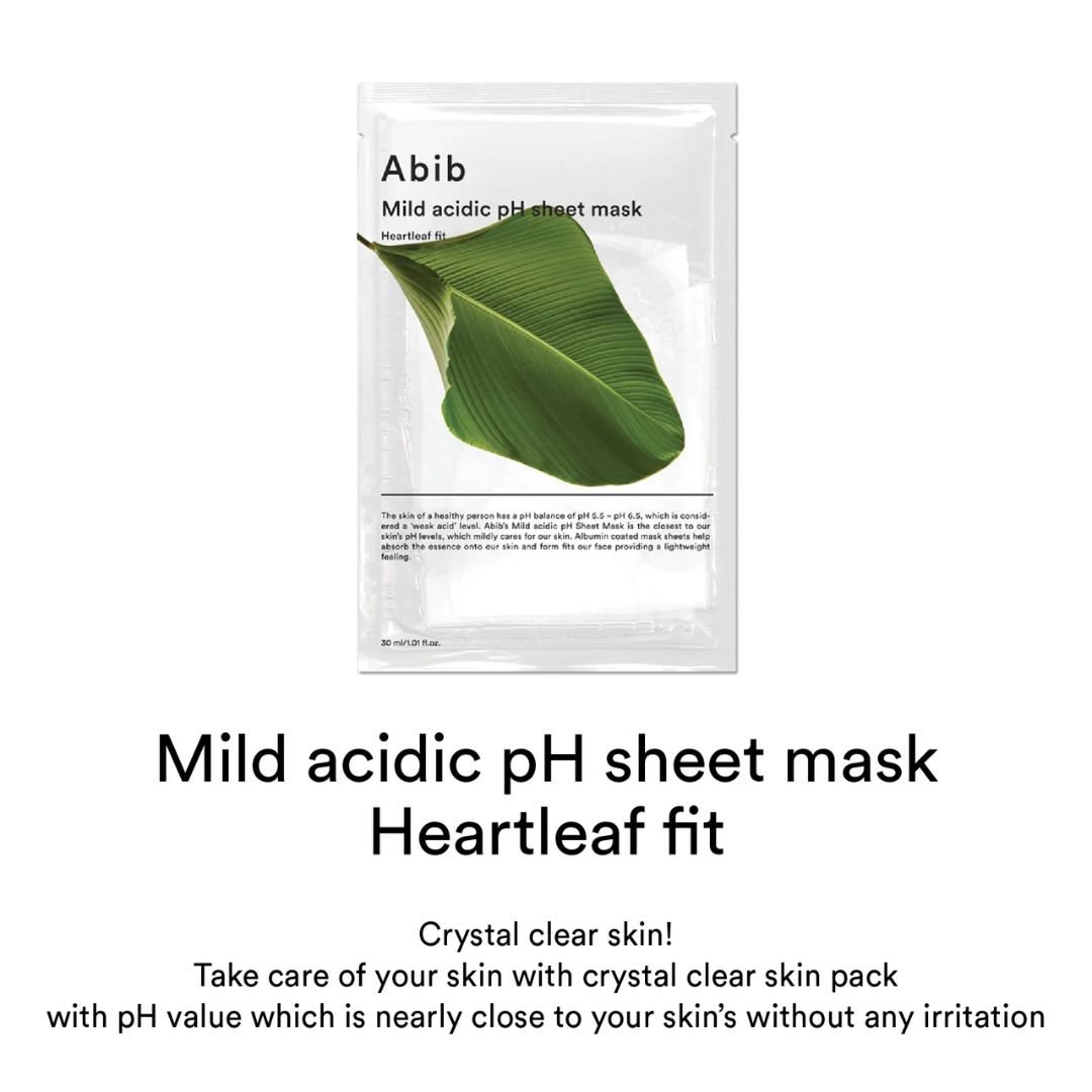Abib Mild Acidic pH Sheet Mask - Heartleaf Fit 1EA - H ART