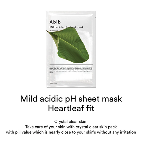 Abib Mild Acidic pH Sheet Mask - Heartleaf Fit 1EA