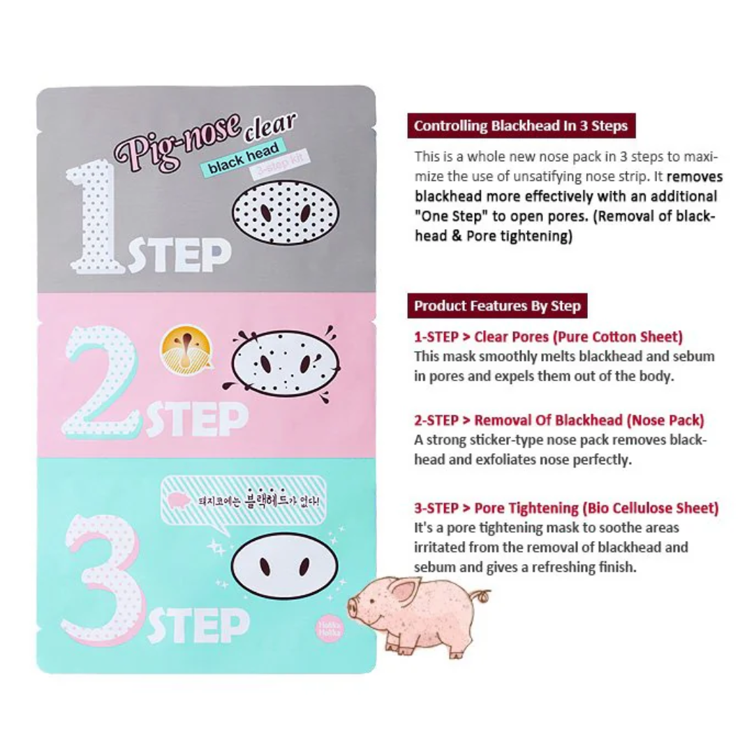 HOLIKA HOLIKA Pig Nose Clear Black Head 3 Step Kit - H ART