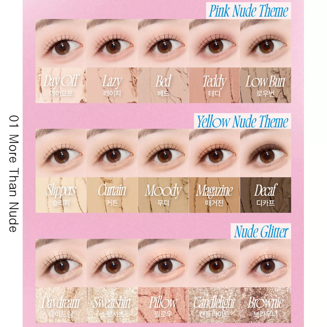 FWEE More Mood Eyeshadow Palette 12g -  3 Types - H ART