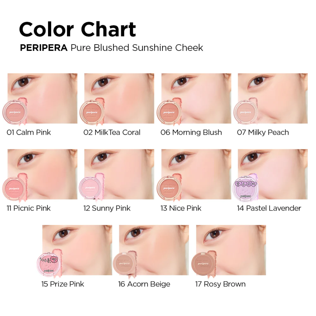 peripera Pure Blushed Sunshine Cheek - 10 Colors - H ART