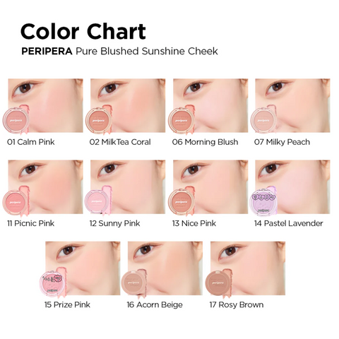 peripera Pure Blushed Sunshine Cheek - 10 Colors