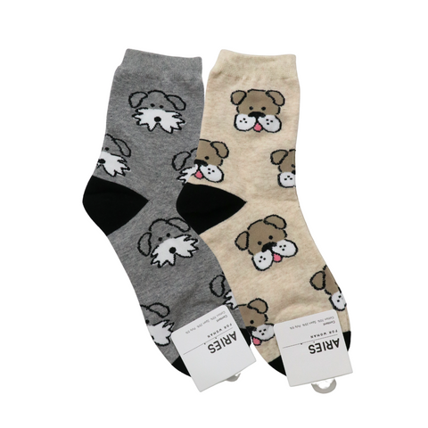 Aries Dog Print Long Crew Socks - 3 Colors