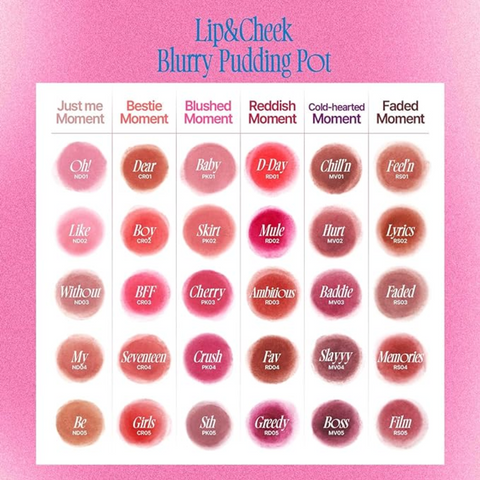 FWEE [Keyring] Lip&Cheek Blurry Pudding Pot - 3 Colors