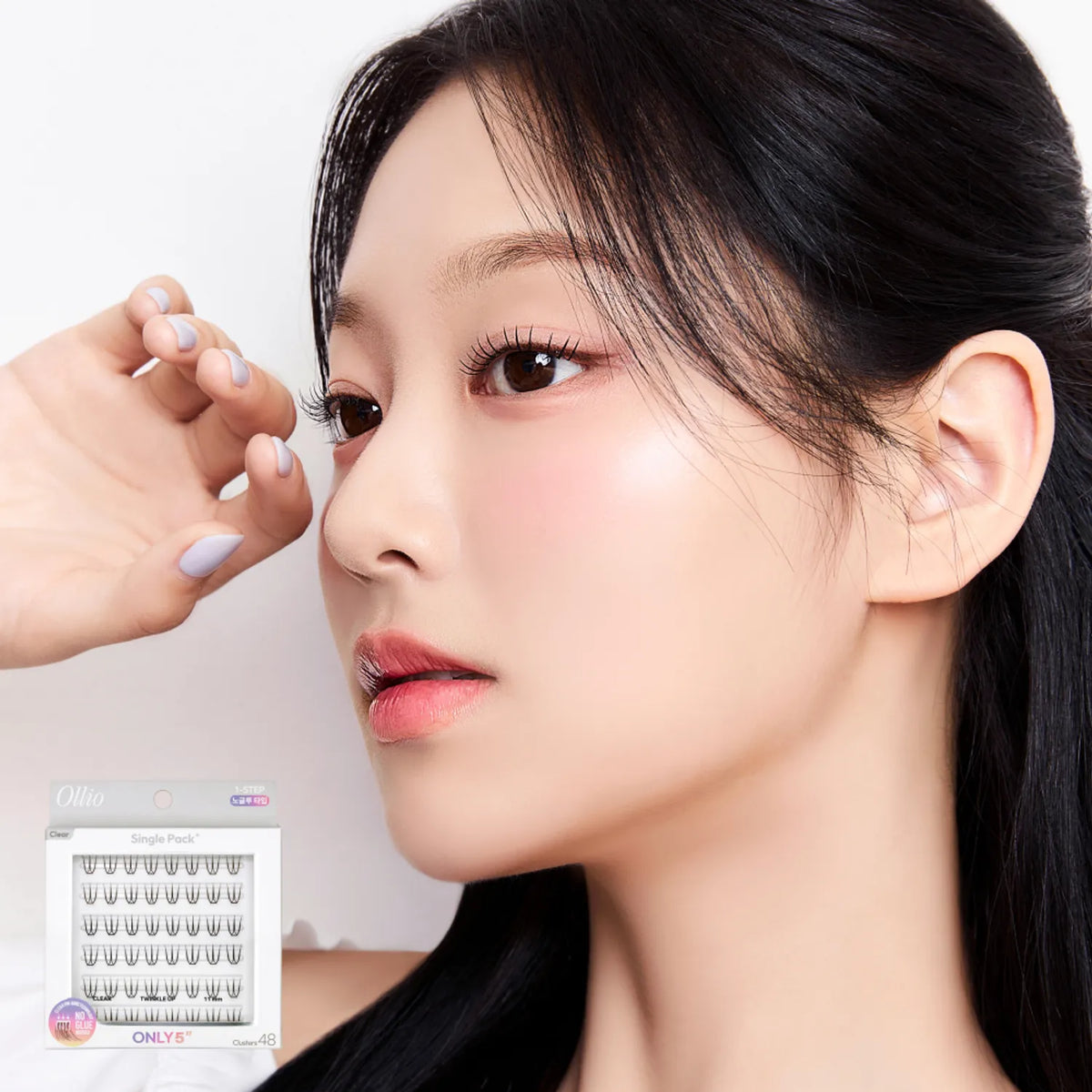 OLLIO No-Glue Lash Clear Single Pack Plus Short 9mm