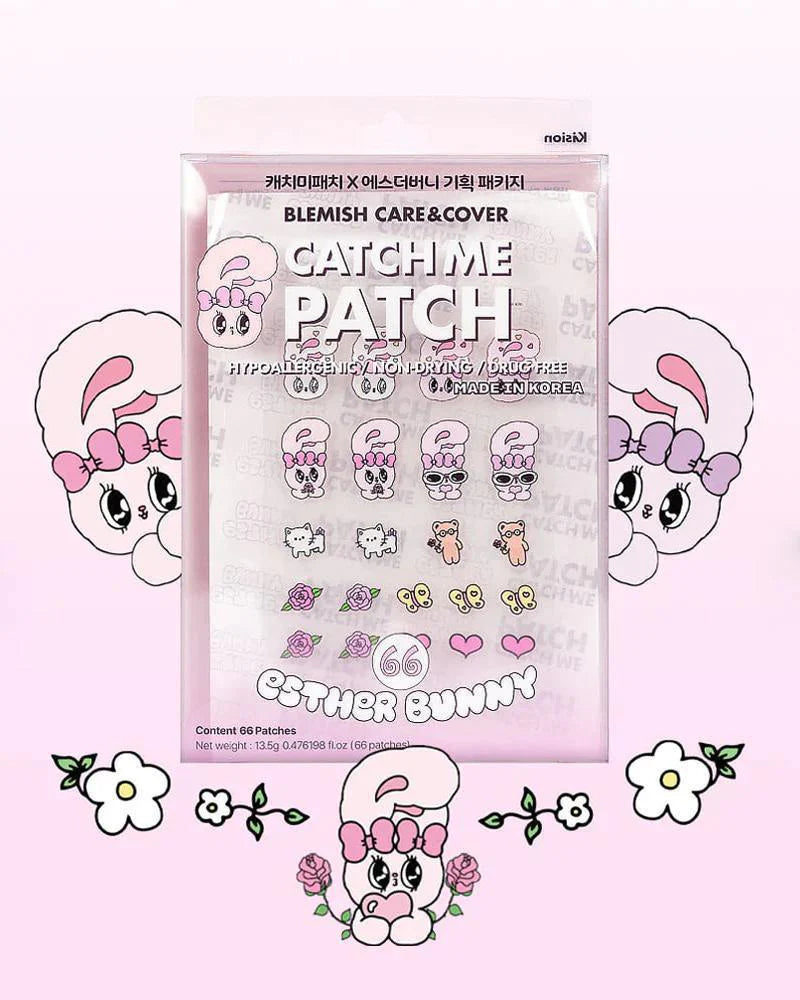 CATCH ME PATCH Emoticon Pink Esther Bunny 66pcs