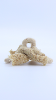 H ART Knitted Bow Hair Claw Clip Beige