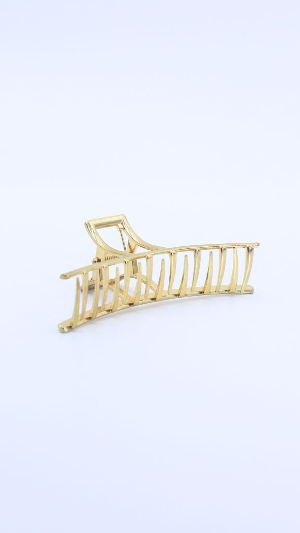 H ART Metal Line Hair Claw Clip Gold
