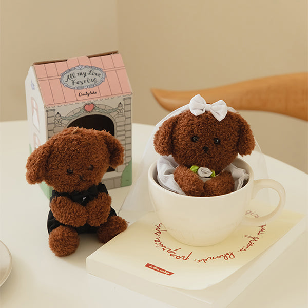Dailylike Wedding Poodle Keychain - 2 Types - H ART